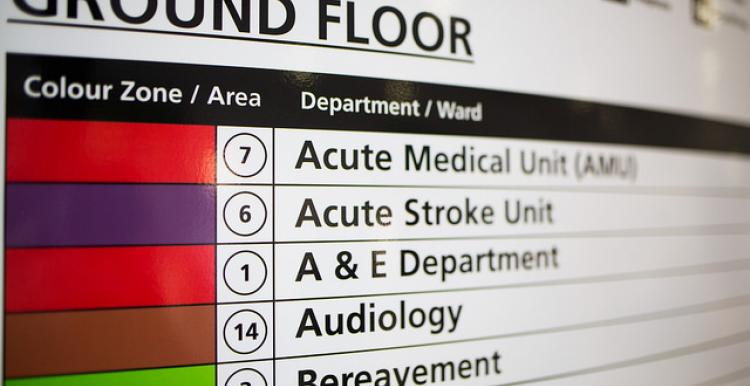 Hospital signage visiting hours covid-19