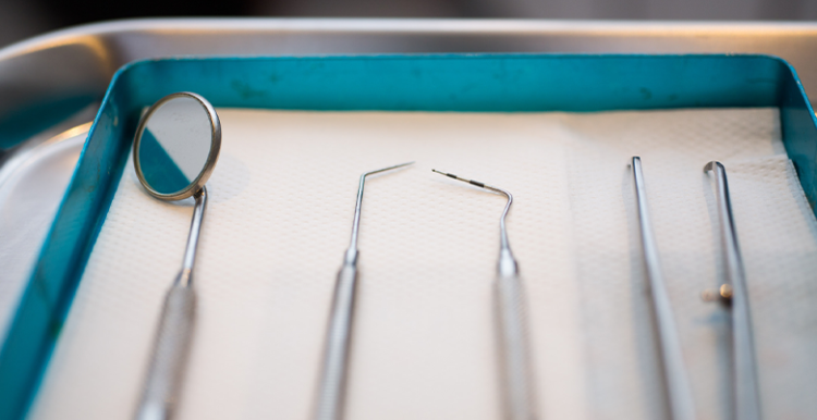 tray of dental instruments