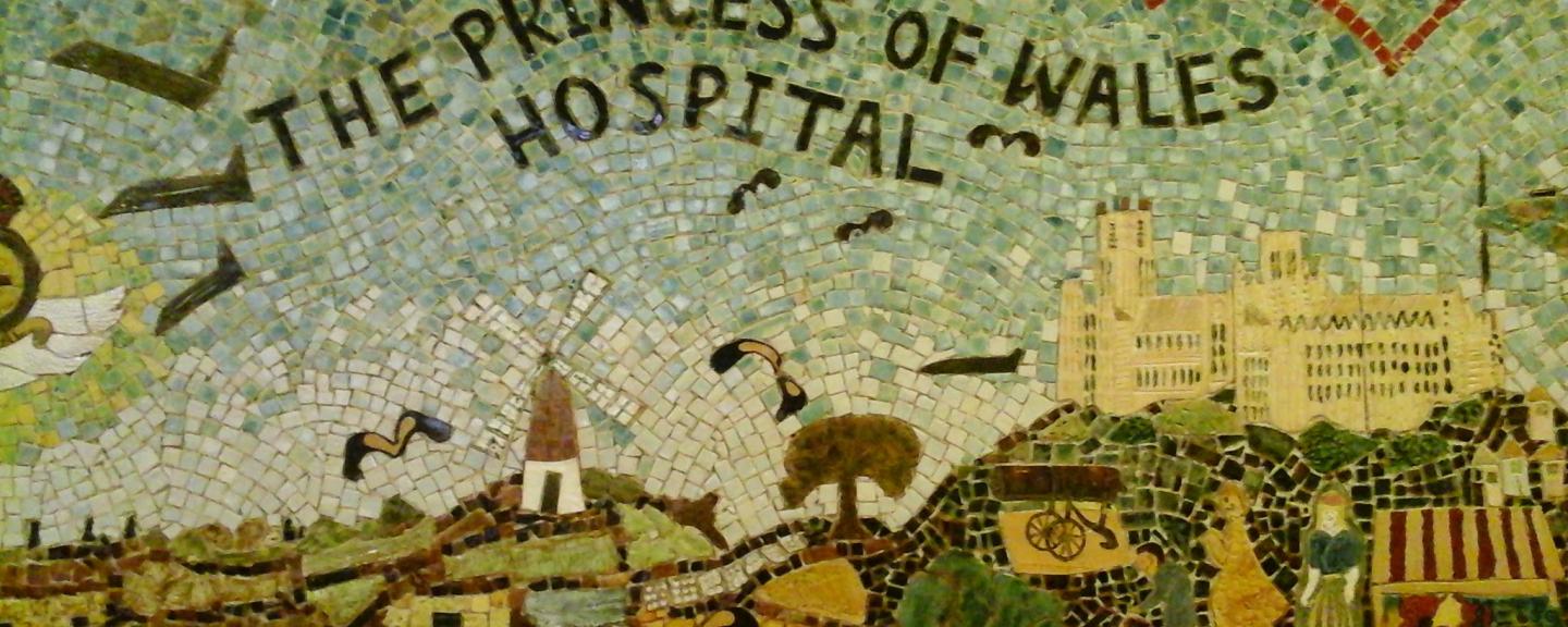 Mosaic of princess of wales hospital in ely