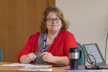 Dr Philippa Brice, Deputy Chair, chairing a meeting at the Championing Access event