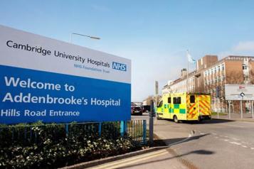 Exterior of Addenbrooke's Hospital in Cambridge