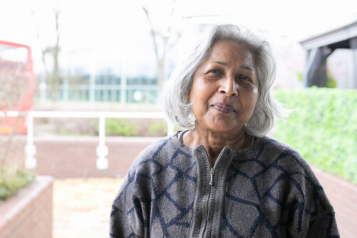 woman smiling at camera