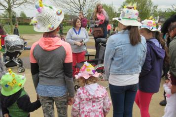 Picture shows young people at a community event