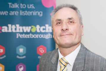 man at Healthwatch Peterborough event