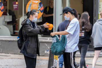 people shopping in a Cambridge street