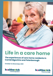 cover of a Healthwatch care home report