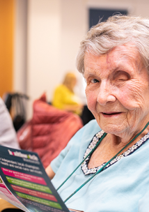 Older woman looking at camera